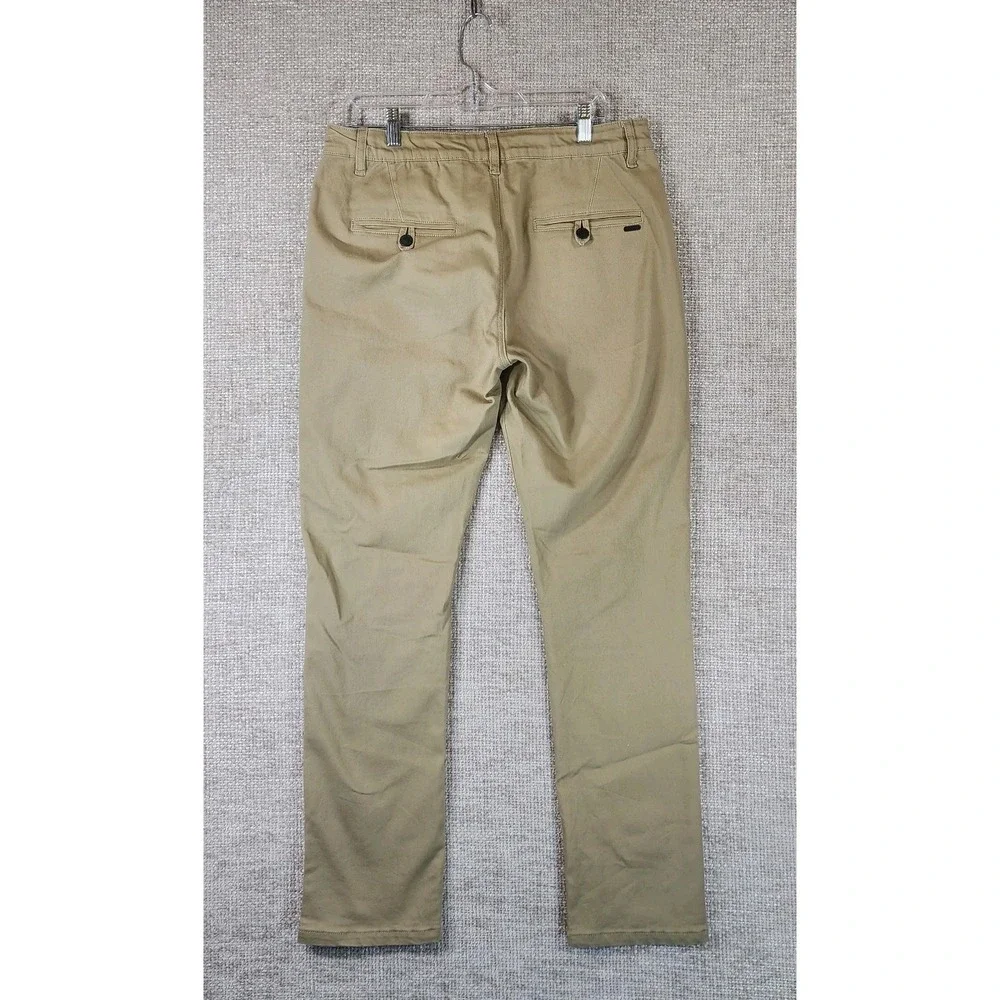 Fried Denim‎ Slim Fit Chino Pants Mens 36x32 Tan Stretch Modern Casual Trousers